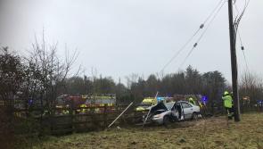 Large fleet of emergency services at scene of car crash in Limerick