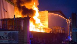 WATCH: Aerial video of Limerick Fire Service tackling flames at industrial estate 