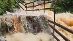 WATCH: Spectacular torrent of water at popular waterfall in Ireland as river levels jump