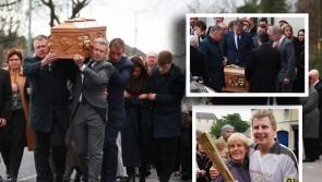 Emotional scenes as RTE Late Late Show host Patrick Kielty carries mother's coffin at funeral