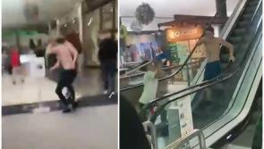 Shoppers shocked as mop is used in bare-chested brawl inside Irish shopping centre