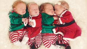 Gorgeous Christmas photo of Limerick's newest quads