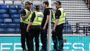 Protester ties themselves to Hampden goalpost to delay Scotland-Israel qualifier