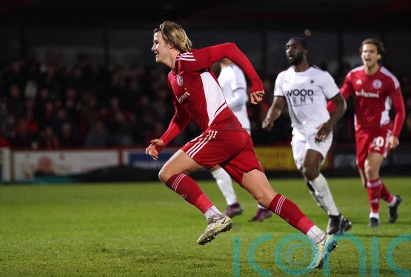 Tommy Leigh’s added-time penalty edges Accrington past Boreham Wood in FA Cup
