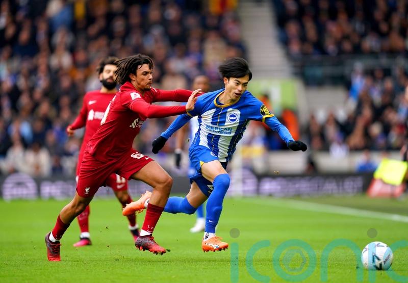 Kaoru Mitoma’s last-gasp strike sends holders Liverpool out of FA Cup
