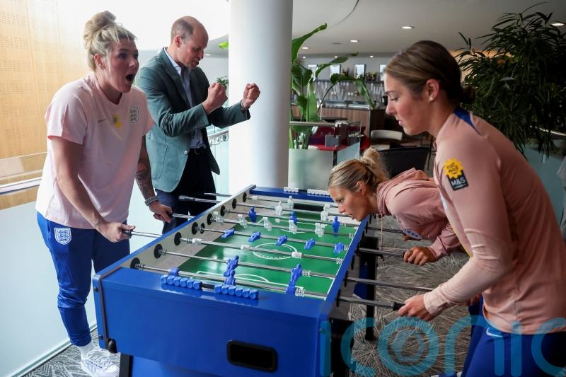 William visits St George’s Park to wish England Women good luck at World Cup