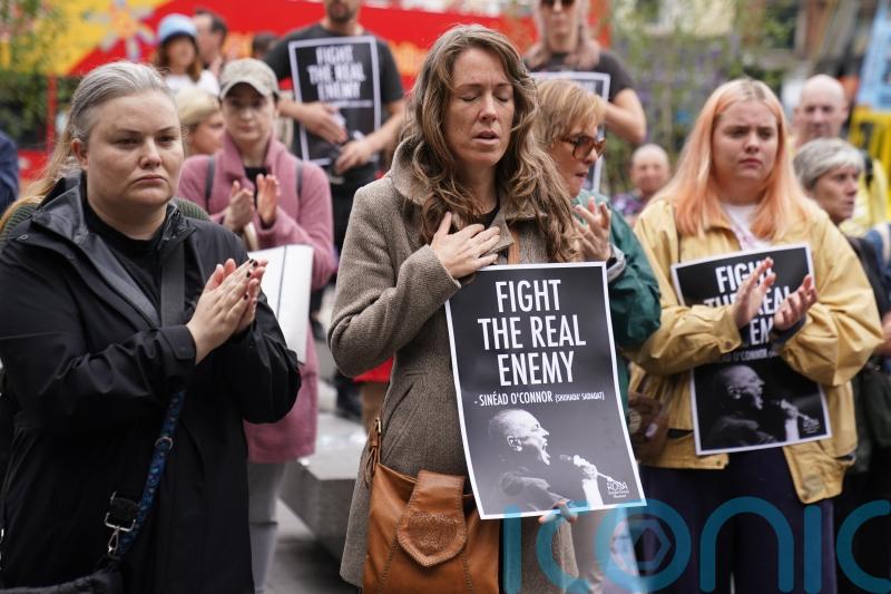Sinead O’Connor fans gather to sing Nothing Compares 2 U in Dublin tribute