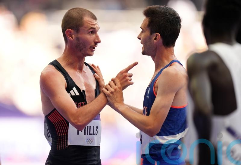 George Mills clashes with French rival after collision during 5000 metres heat