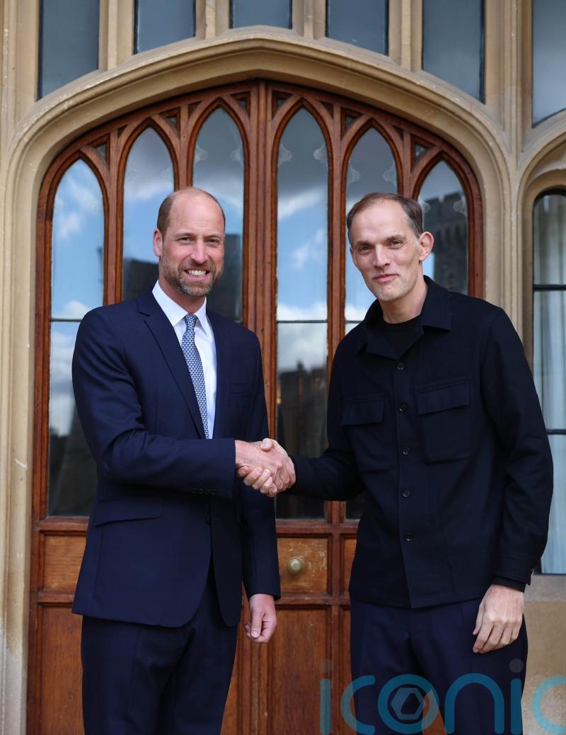 William greets Three Lions&rsquo; boss Tuchel at Windsor Castle to hear future plans