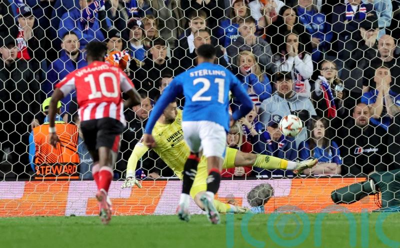 Liam Kelly saves penalty as 10-man Rangers hold Athletic Bilbao at Ibrox