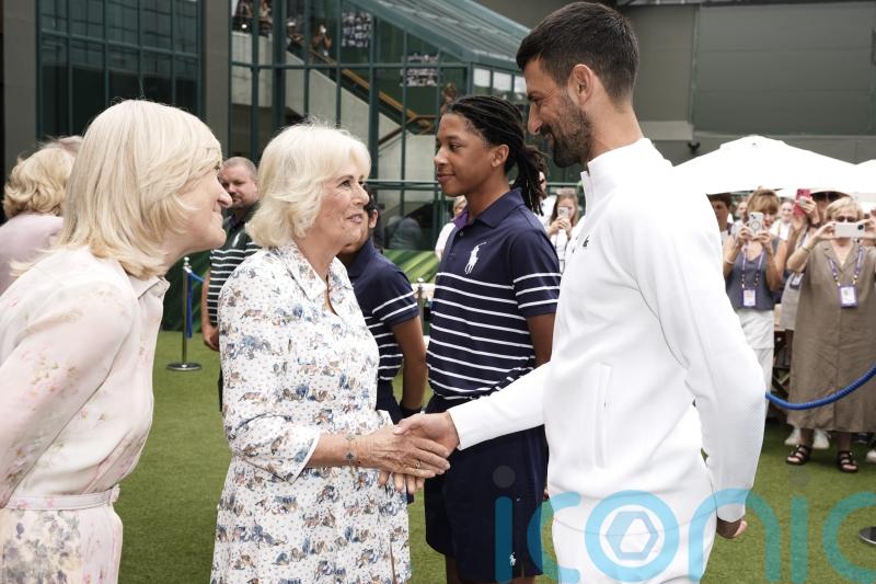 ‘Oh what a treat’: Queen meets Novak Djokovic on Wimbledon visit