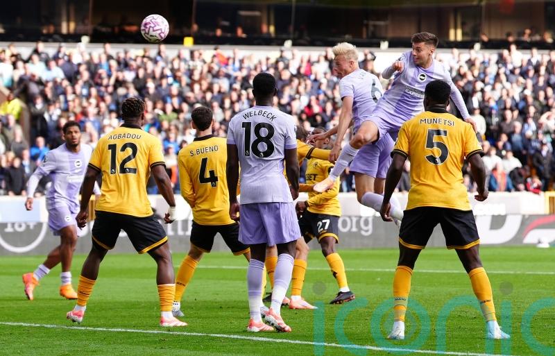 Jan Paul van Hecke’s late header for Brighton denies Wolves a first win
