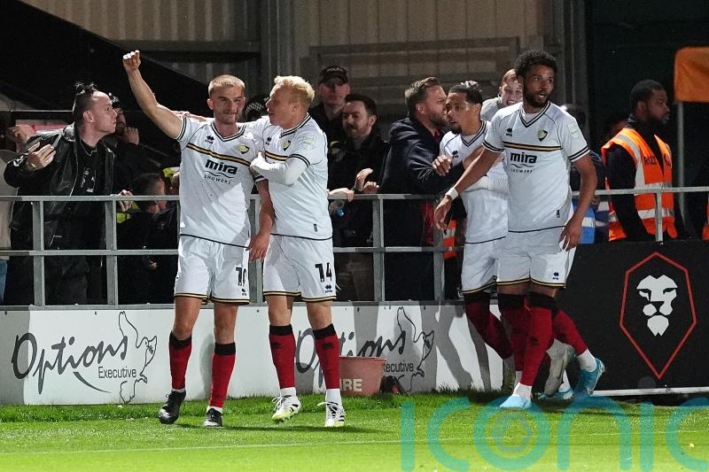 Cheltenham beat 10-man Salford after late drama